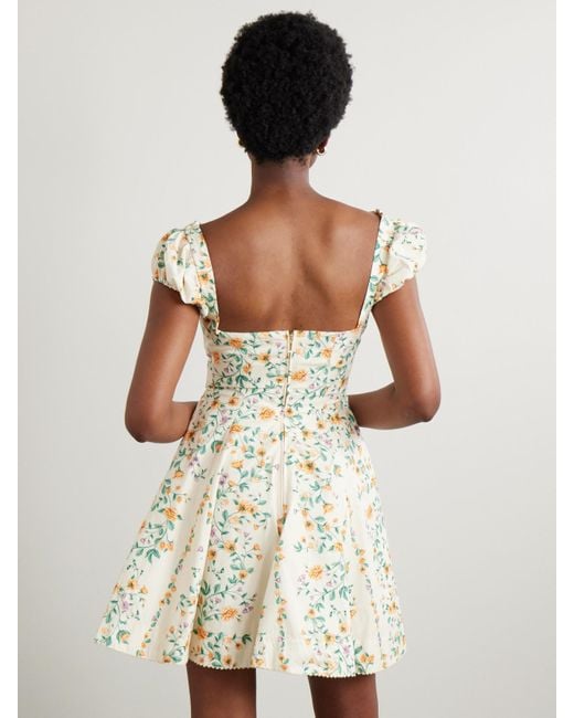 Agua Bendita Natural Mati Chinesis Minikleid Aus Baumwolle Mit Blumenprint Und Falten