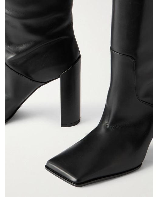 Alaïa Black 90 Leather Over-The-Knee Boots