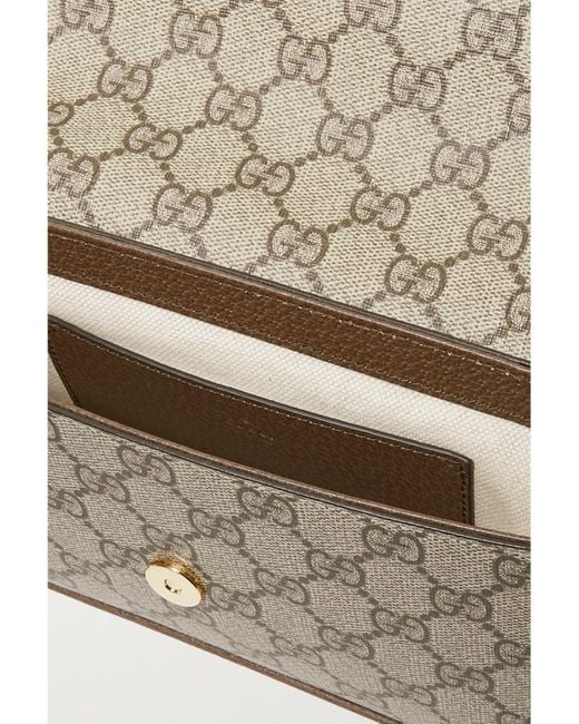 Gucci Gray Ophidia Leather-Trimmed Printed Coated-Canvas Shoulder Bag