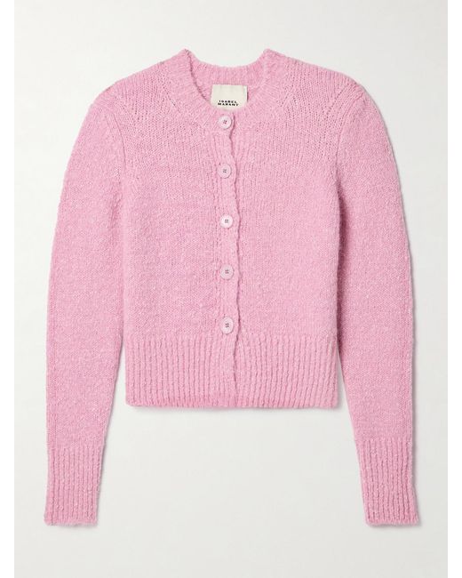 Isabel Marant Pink Kathlen Knitted Bouclé Cardigan