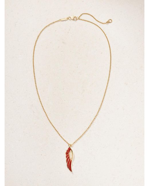 Garrard Natural Wings 18-Karat, Diamond And Enamel Necklace