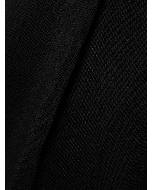 High Sport Black Gene Hose Mit Weitem Bein Aus Stretch-Strick Mit Falten