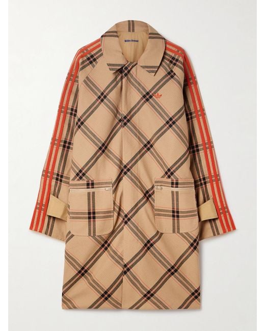 Manteau Réversible En Serge De Coton À Carreaux Et En Tissu Technique Recyclé X Wales Bonner Adidas Originals en coloris Brown