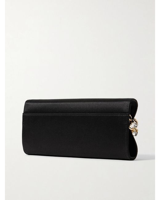 Judith Leiber Black Taylor Clutch Aus Satin Mit Kristallen