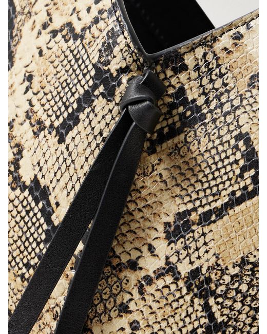 Isabel Marant Gray Tampa Mini Snake-Effect Leather Bucket Bag