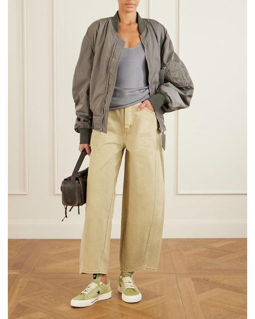 Rick Owens Green Converse Onestr Leather-Trimmed Cow Hair Sneakers