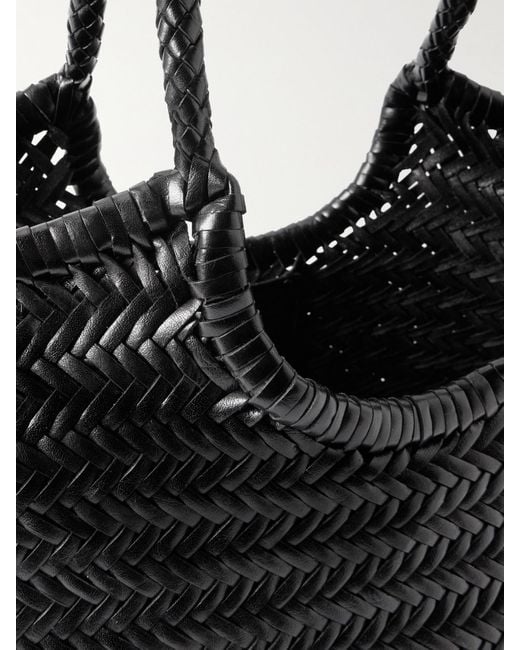 Dragon Diffusion Black Nantucket Large Woven Leather Tote