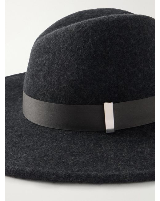 Gigi Burris Millinery Black Jeanne Satin-Trimmed Wool And Cotton-Blend Felt Hat