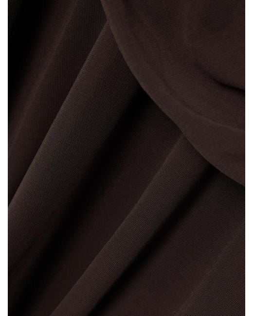 Robe Midi En Jersey Stretch À Fronces Et À Drapé Tory Burch en coloris Brown