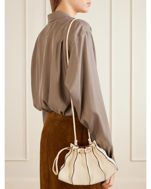 Ulla Johnson Natural Adria Small Leather Shoulder Bag