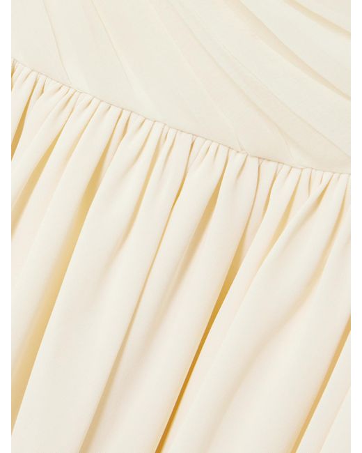 Abadia Natural Kaia Midikleid Aus Chiffon Und Twill Mit Raffungen