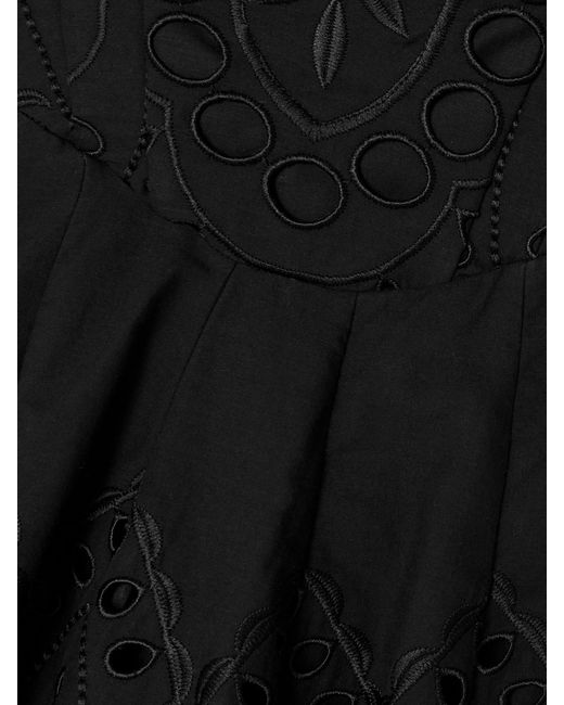 Charo Ruiz Black Bail Broderie Anglaise Cotton-Blend Mini Dress
