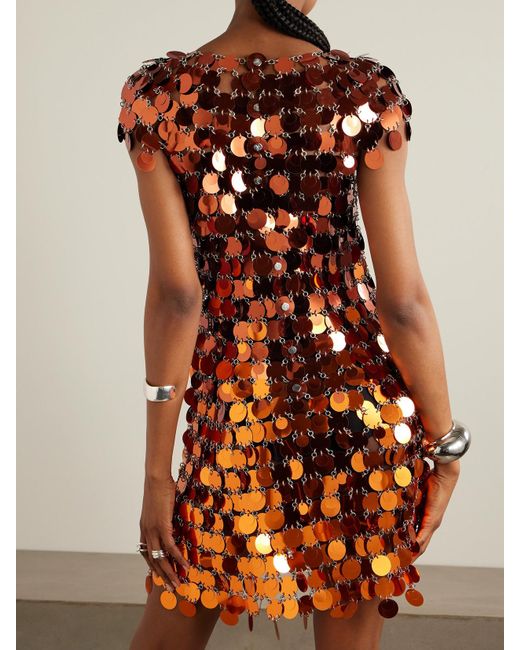 rabanne orange dress rabanne Long Dress with Fringe