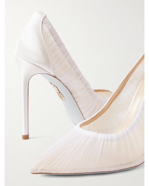 Aquazzura Natural Voile 105 Tulle And Satin Pumps