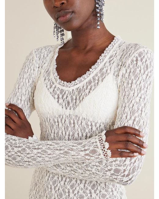 Isabel Marant White Belsane Lace Midi Dress