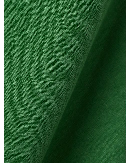 Suzie Kondi Green Aensi Linen Wide-Leg Pants