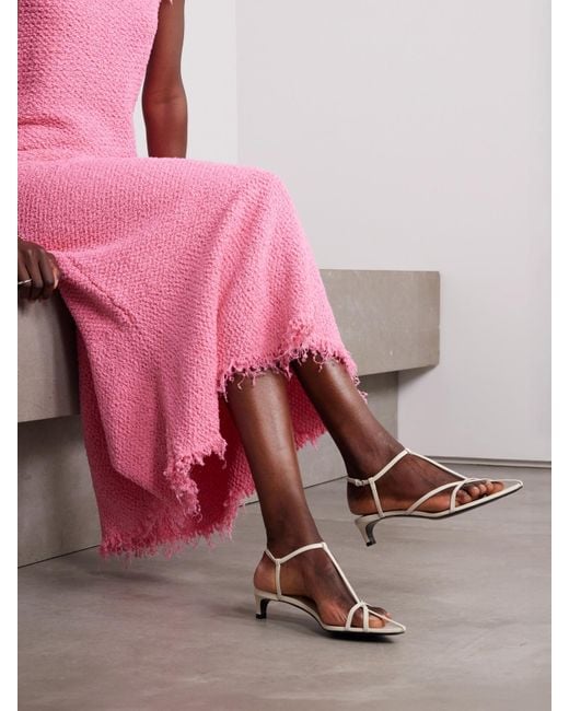 Jil Sander White Leather Slingback Sandals