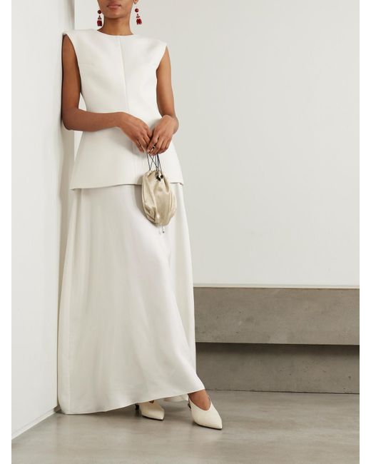 Rohe White Open-Back Wool-Blend And Silk Gown