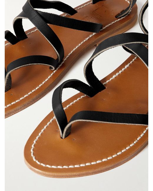 K. Jacques Black Epicure Leather Sandals