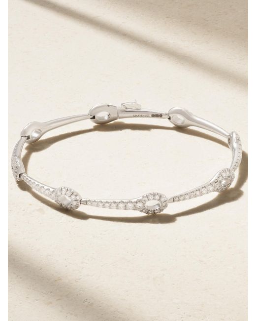 Melissa Kaye Natural Lola Needle Linked 18-Karat Diamond Bracelet