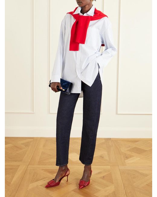 Escarpins À Brides Arrière En Cuir Effet Lézard Mayslibi 70 Manolo Blahnik en coloris Red