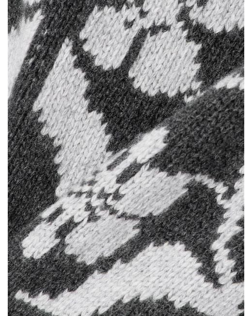 High Sport Gray Fair Isle Wool And Cashmere-Blend Turtleneck Sweater