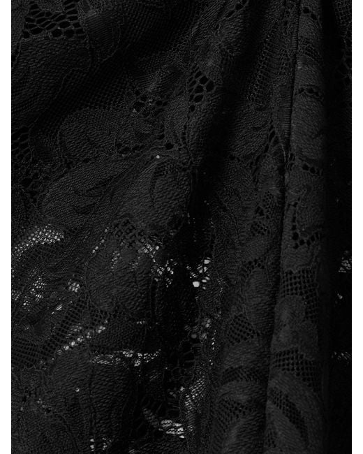 Rabanne Black Midirock Aus Spitze Mit Wellenkante