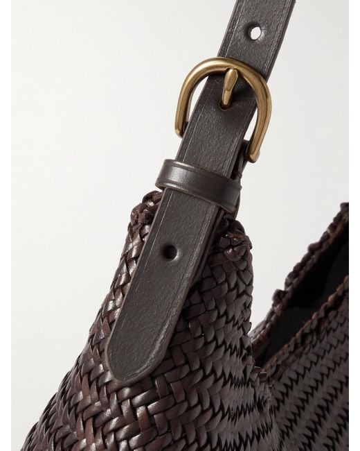 Dragon Diffusion Black Luna Mezza Schultertasche Aus Geflochtenem Leder