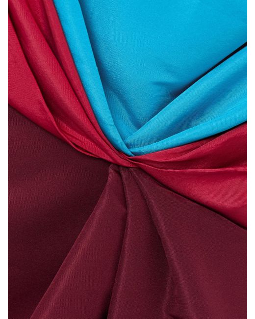 Christopher John Rogers Red Strapless Color-Block Silk-Taffeta Gown