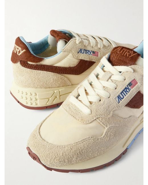 Autry Natural Reelwind Low Sneakers Aus Veloursleder Und Shell Mit Kalbshaarbesätzen
