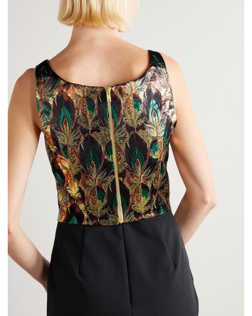 Mary Katrantzou Gray Metallic Jacquard Blouse