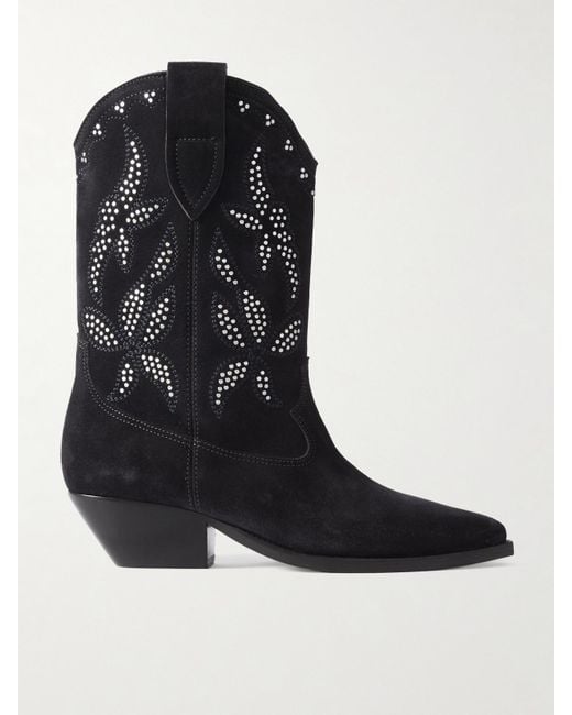 Bottes Western En Daim À Clous Duerto Isabel Marant en coloris Black
