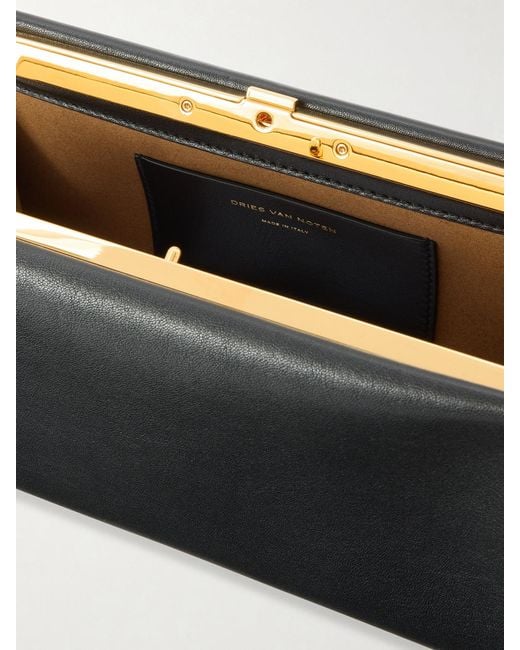 Dries Van Noten Black Leather Shoulder Bag