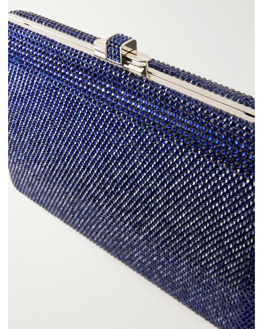 Judith Leiber Blue Slim Slide Crystal-Embellished-Tone Clutch