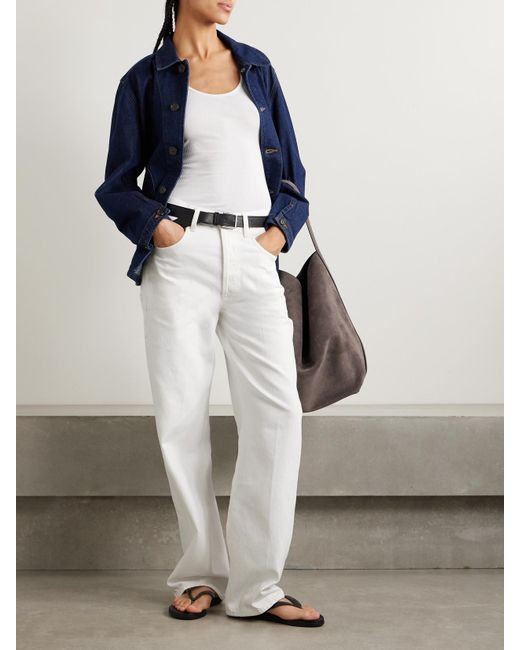 Citizens of Humanity White Argent Ayla Baggy Hoch Sitzende Jeans Mit Weitem Bein