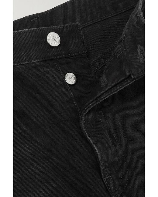 Totême Black Net Sustain Twisted Seam High-Rise Straight-Leg Organic Jeans
