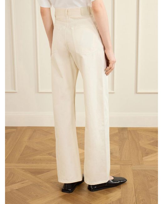Anine Bing White Brie High-Rise Wide-Leg Jeans