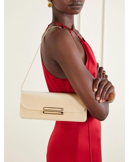 Victoria Beckham Natural Dorian Leather Clutch