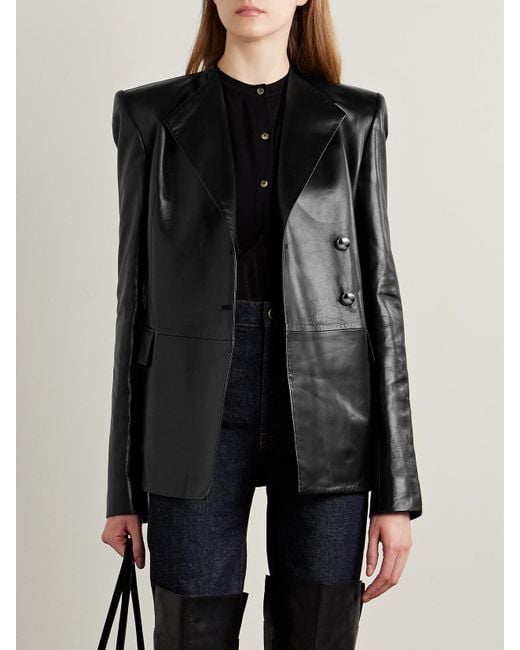 Khaite Black Elona Leather Jacket