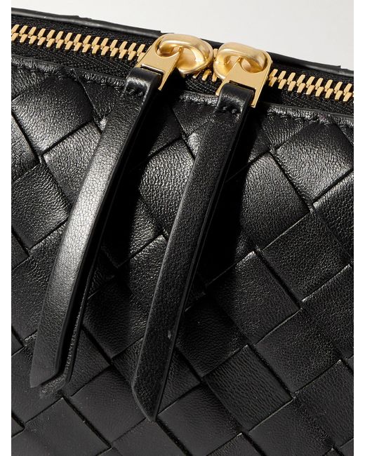 Bottega Veneta Black Concert Pouch Intrecciato Leather Shoulder Bag