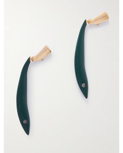 Bottega Veneta Blue Sardine-Tone Enamel Earrings