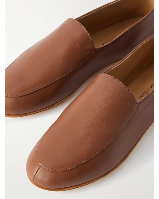 Loro Piana Brown Anton Walk Leather Loafers