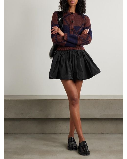 J.W. Anderson Black Gathered Crepe Mini Skirt
