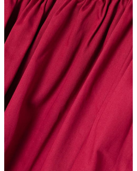 Marta Ferri Noel Belted Gathered Cotton-Sateen Maxi Dress