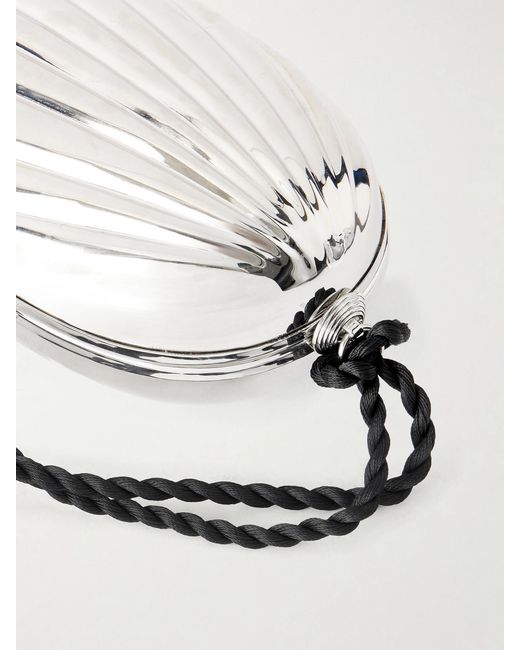 Juju Vera Black Petra Gemstone-Embellished Tasseled Cord Clutch