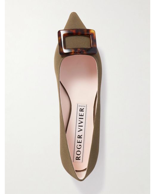 Roger Vivier Multicolor Gommettine Buckled Grosgrain Ballet Flats