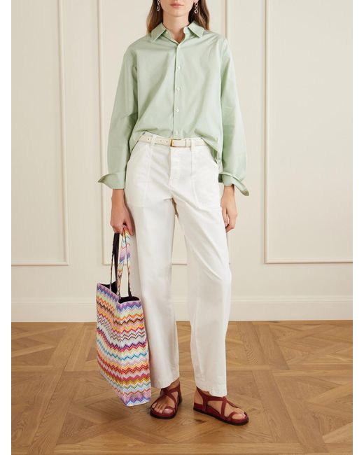 Missoni White Striped Lurex Tote