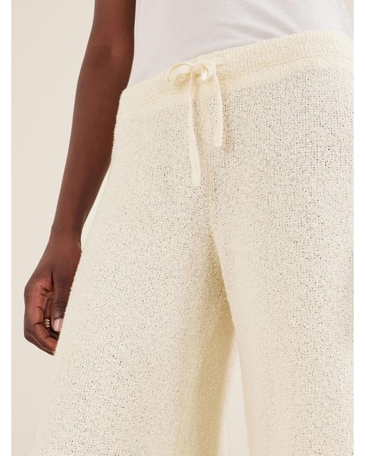 Suzie Kondi White Calla Cotton-Bouclé Flared Pants