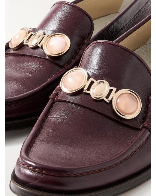 Gabriela Hearst Brown Melchora Embellished Leather Loafers