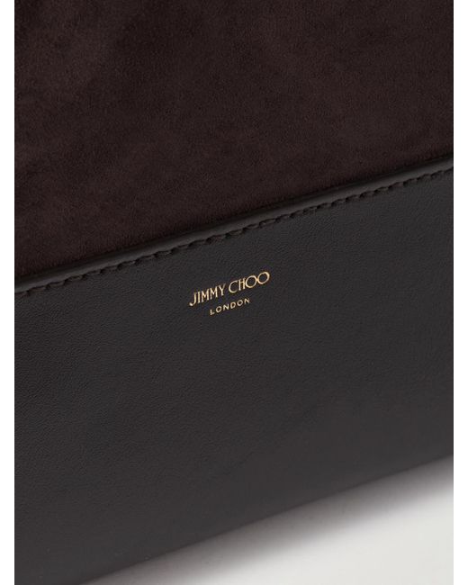 Jimmy Choo Brown Diamond Medium Suede And Leather Shoulder Bag